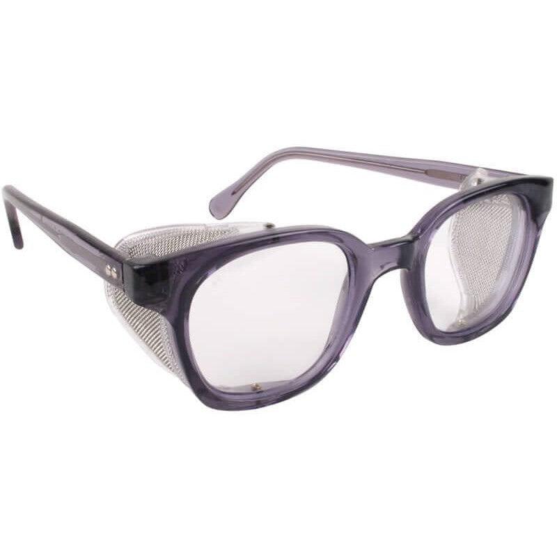 Bouton Traditional Safety Glasses Smoke Frame Wire Mesh Sideshields Clear Anti-Fog Lens 249-5907-400