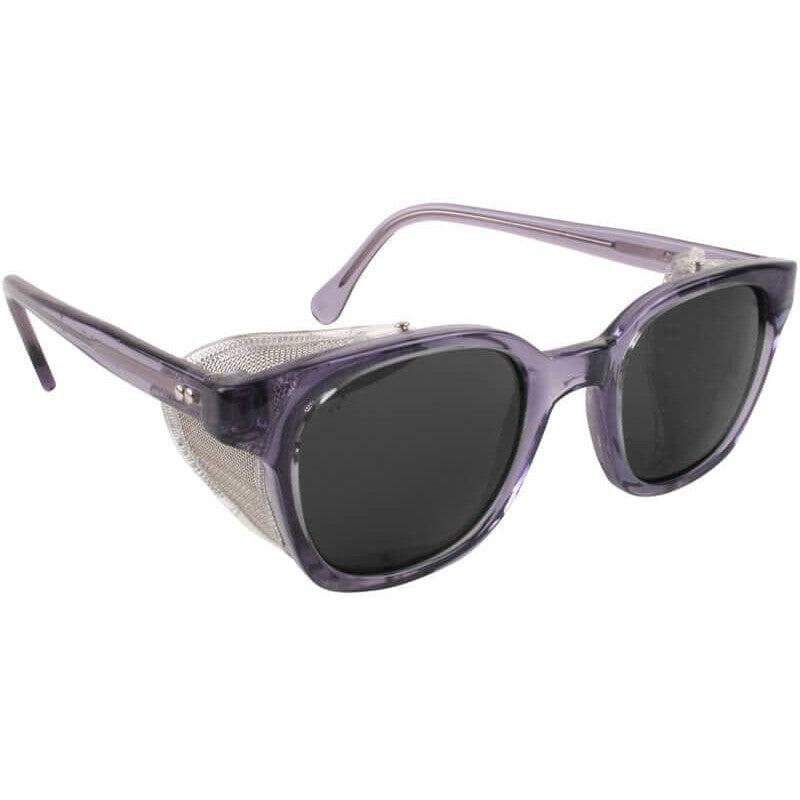 Bouton Traditional Safety Glasses with Translucent Smoke Frame, Wire Mesh Sideshields and Smoke Anti-Fog Lens