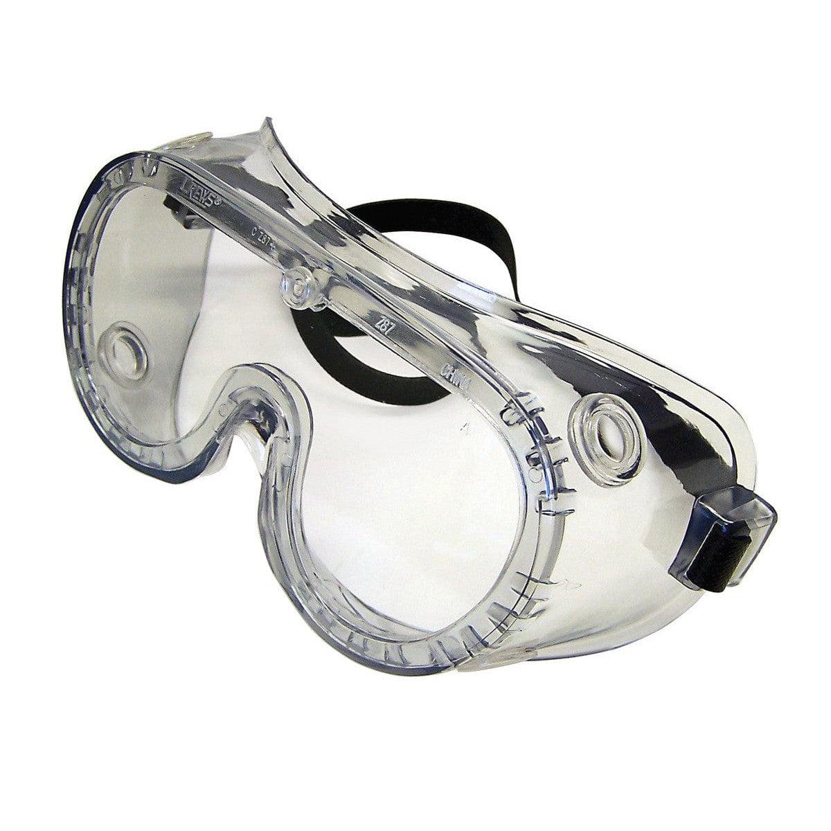 Crews Ventless Chemical Splash Goggle with Clear Anti-Fog Lens 2237R Side View