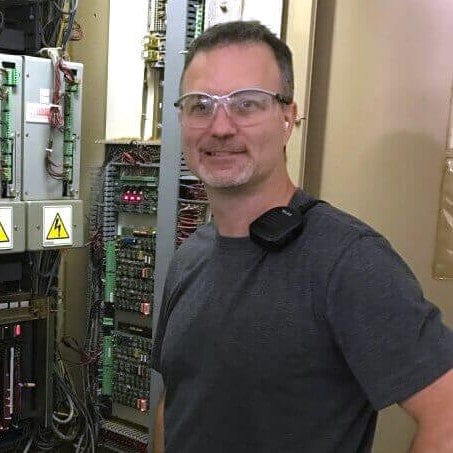 3M BX Bifocal Safety Glasses With Clear Anti-Fog Lens Worn by Electrician