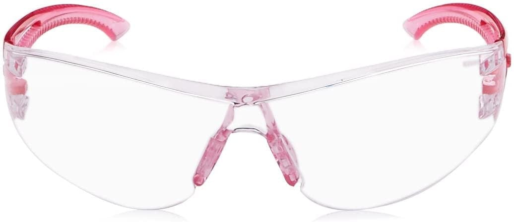 Radians Optima OP6710ID Safety Glasses with Pink Frame and Clear Lens Front View