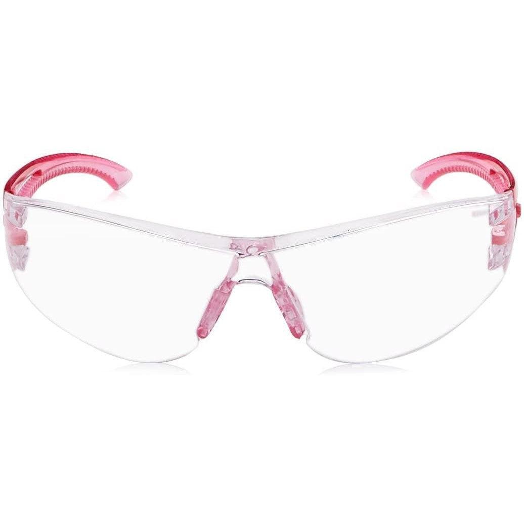 Radians Optima OP6710ID Safety Glasses with Pink Frame and Clear Lens Front View
