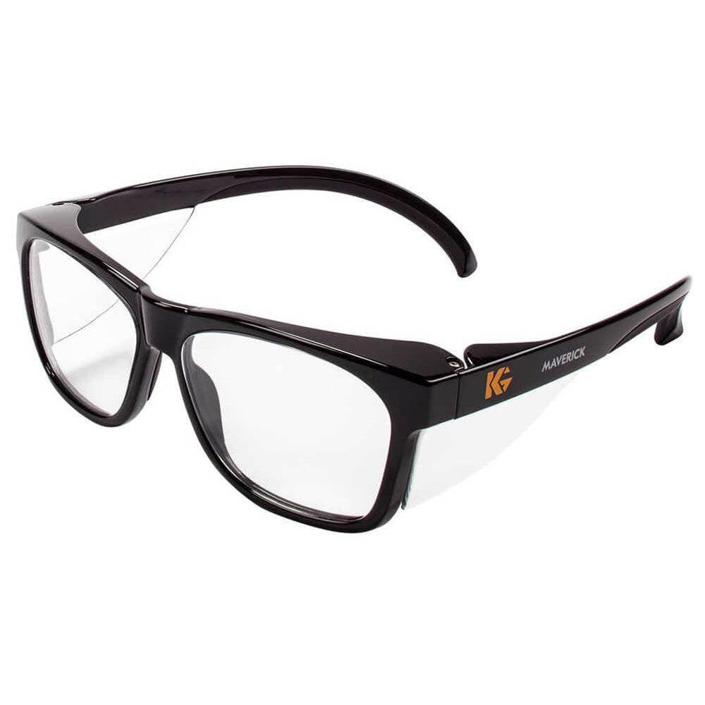 KleenGuard Maverick Safety Glasses Black Frame Clear Anti-Fog Lens 49309
