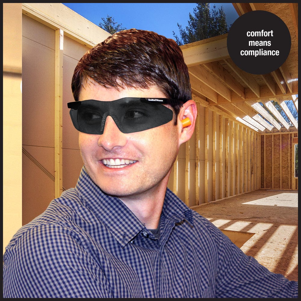 Smith & Wesson Magnum Safety Glasses with Smoke Lens 19823 worn by model 1