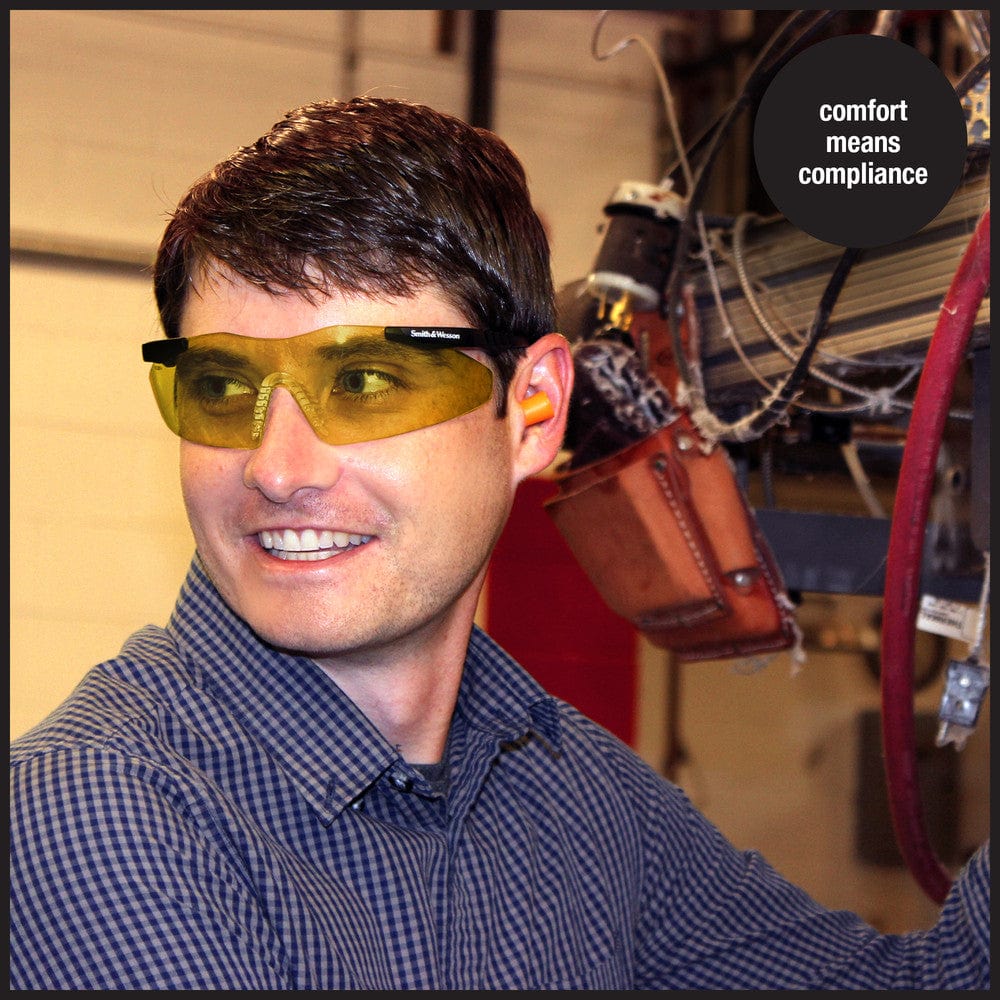 Smith & Wesson Magnum Safety Glasses with Yellow Lens 19826 worn by model 1