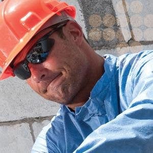 KleenGuard Nemesis Safety Glasses with Black Frame and Smoke Mirror Lens Close Up