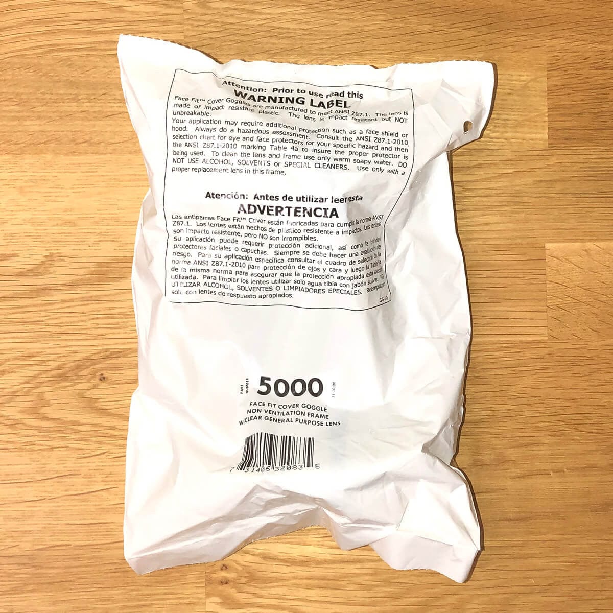 SGUSA Non-Vented Splash Goggle with Clear Lens Made in USA - Bag Back