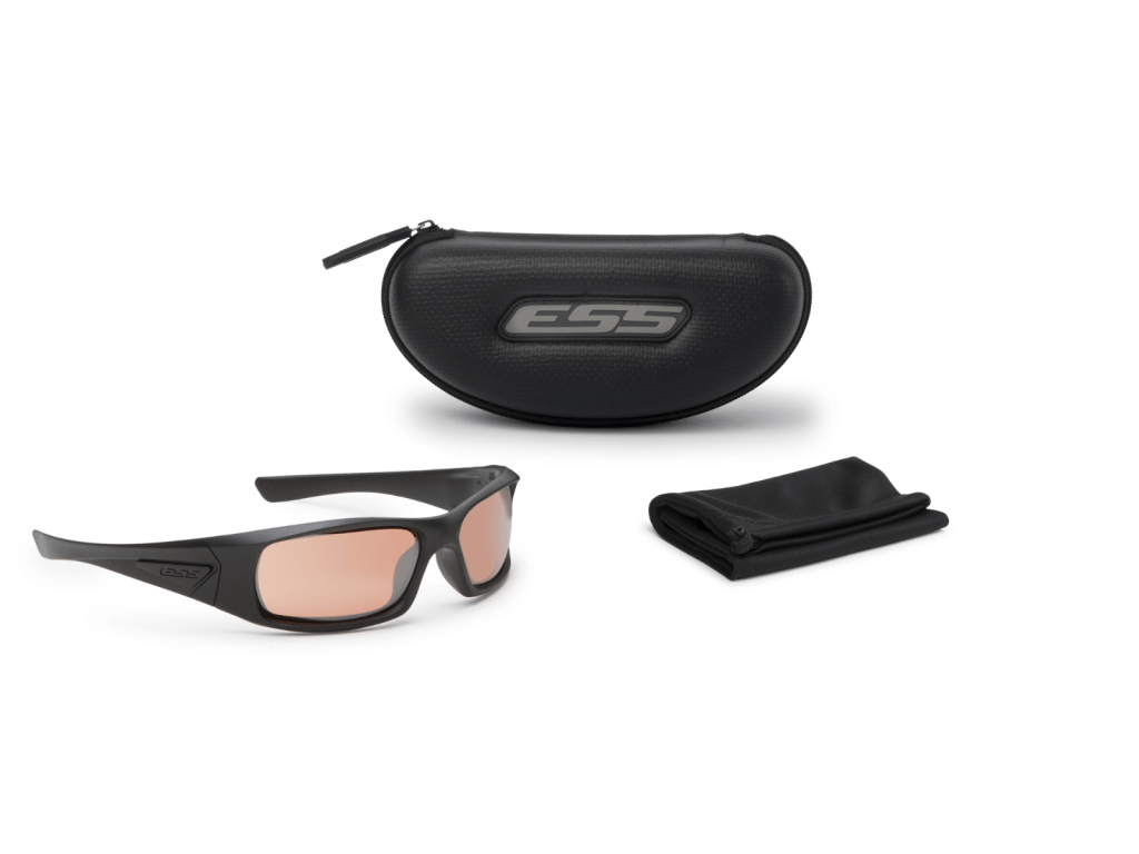 ESS 5B Ballistic Sunglasses Black Frame Copper Lenses EE9006-02 Kit Items