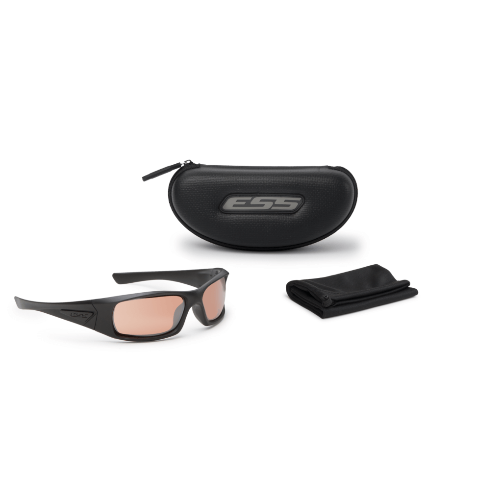 ESS 5B Ballistic Sunglasses Black Frame Copper Lenses EE9006-02 Kit Items