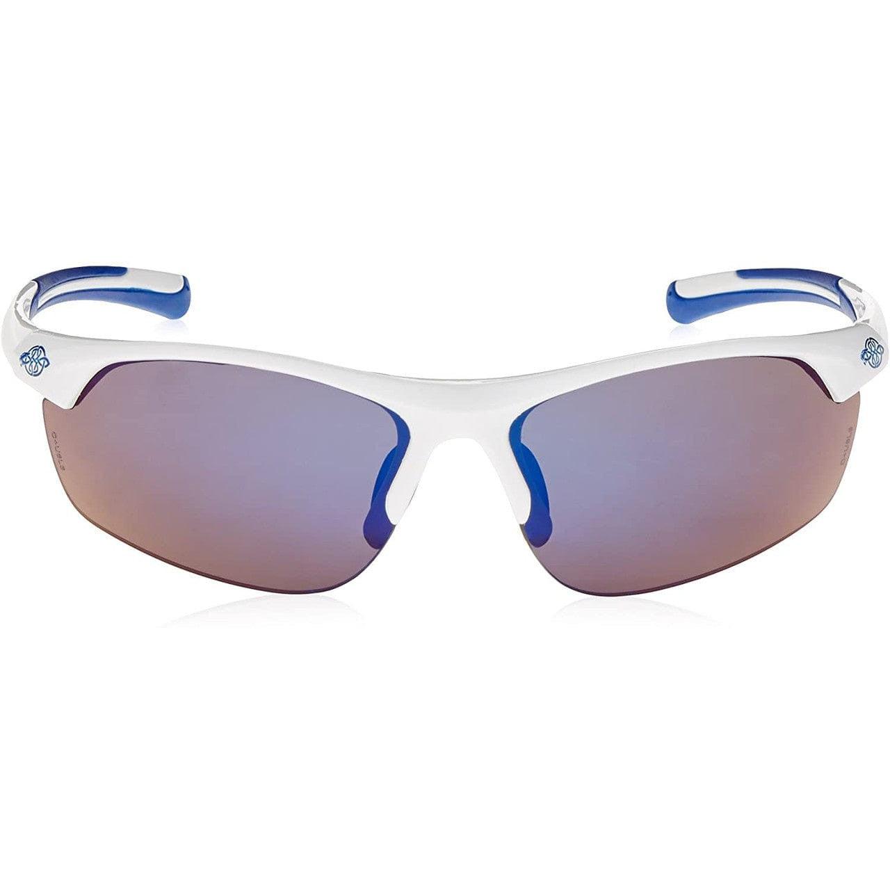 Crossfire AR3 Safety Glasses White Frame Full Blue Mirror Lens 16278 Front