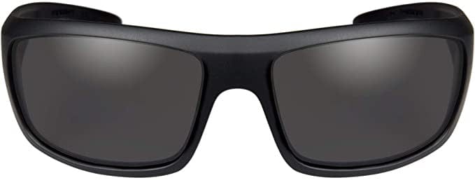Wiley X Omega Safety Sunglasses Matte Black Frame Captivate Polarized Grey Lens ACOME08 Front