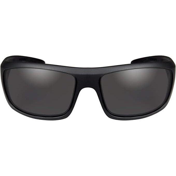 Wiley X Omega Safety Sunglasses Matte Black Frame Captivate Polarized Grey Lens ACOME08 Front