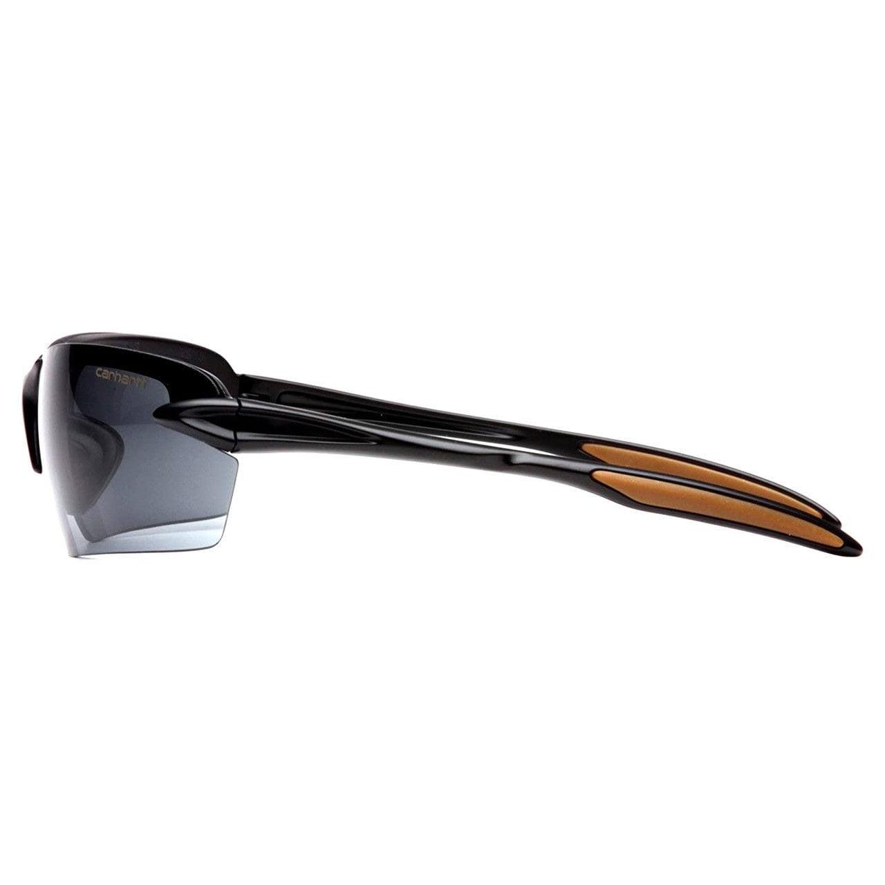 Carhartt Spokane Safety Glasses with Black Frame and Gray Lens CHB320D Side
