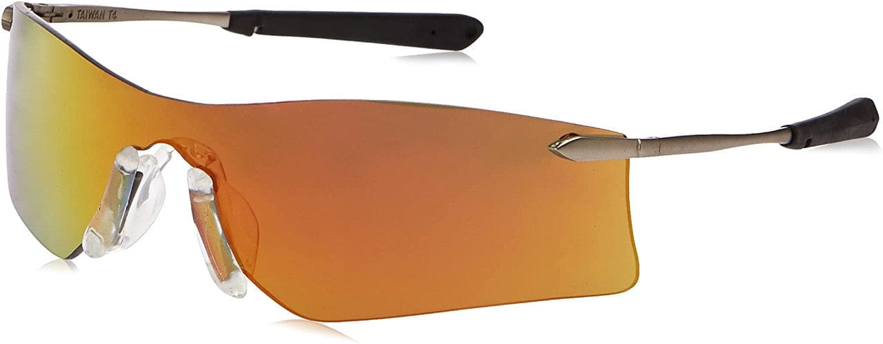 Crews Rubicon Safety Glasses with Fire Mirror Lens T411R Profile View