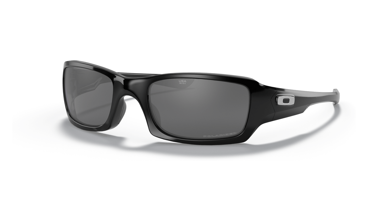 Oakley Fives Squared Sunglasses with Polished Black Frame and Black Iridium Polarized Lens OO9238-06