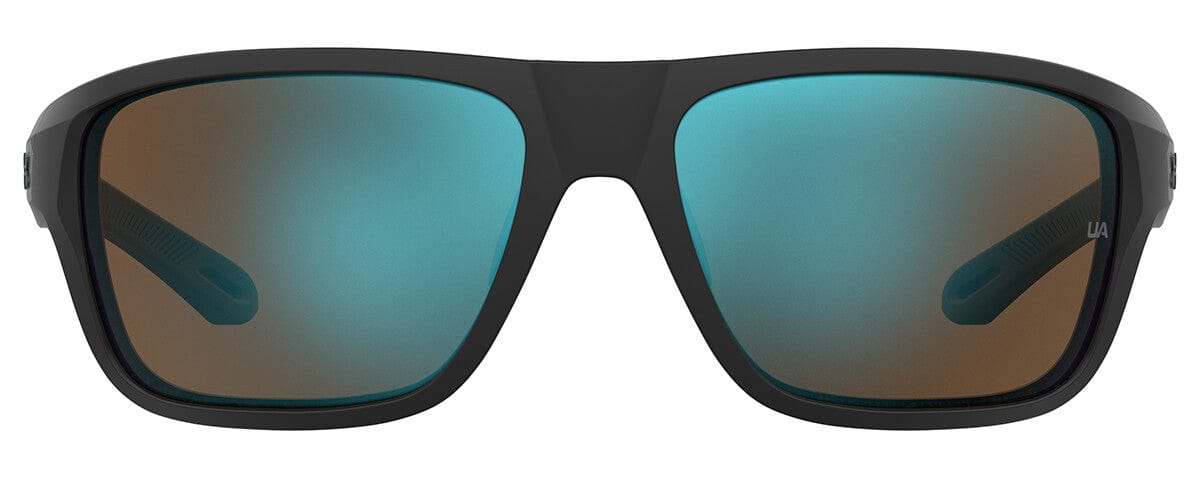 Under Armour Battle Sunglasses with Black Frame and Green Cobalt Lens UA0004S-0VK-W1 - Front View