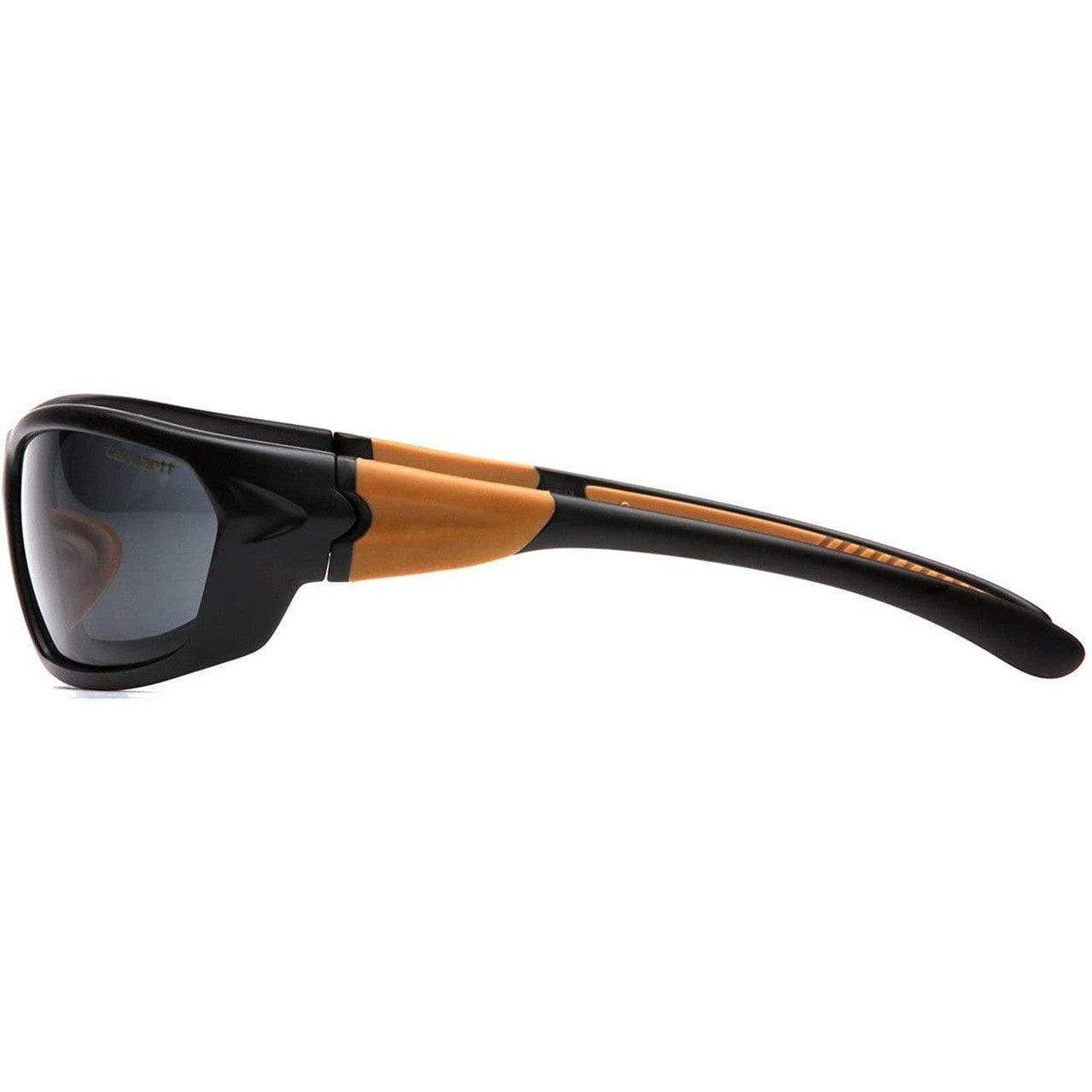 Carhartt Carbondale Safety Glasses with Black Frame and Gray Lens CHB220D Side