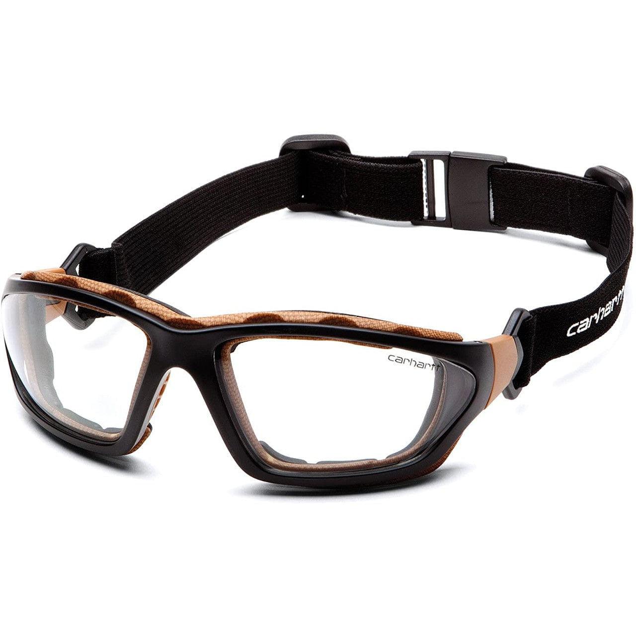 Carhartt Carthage Safety Glasses/Goggles Black Frame Clear Anti-Fog Lens CHB410DTP Goggle Front