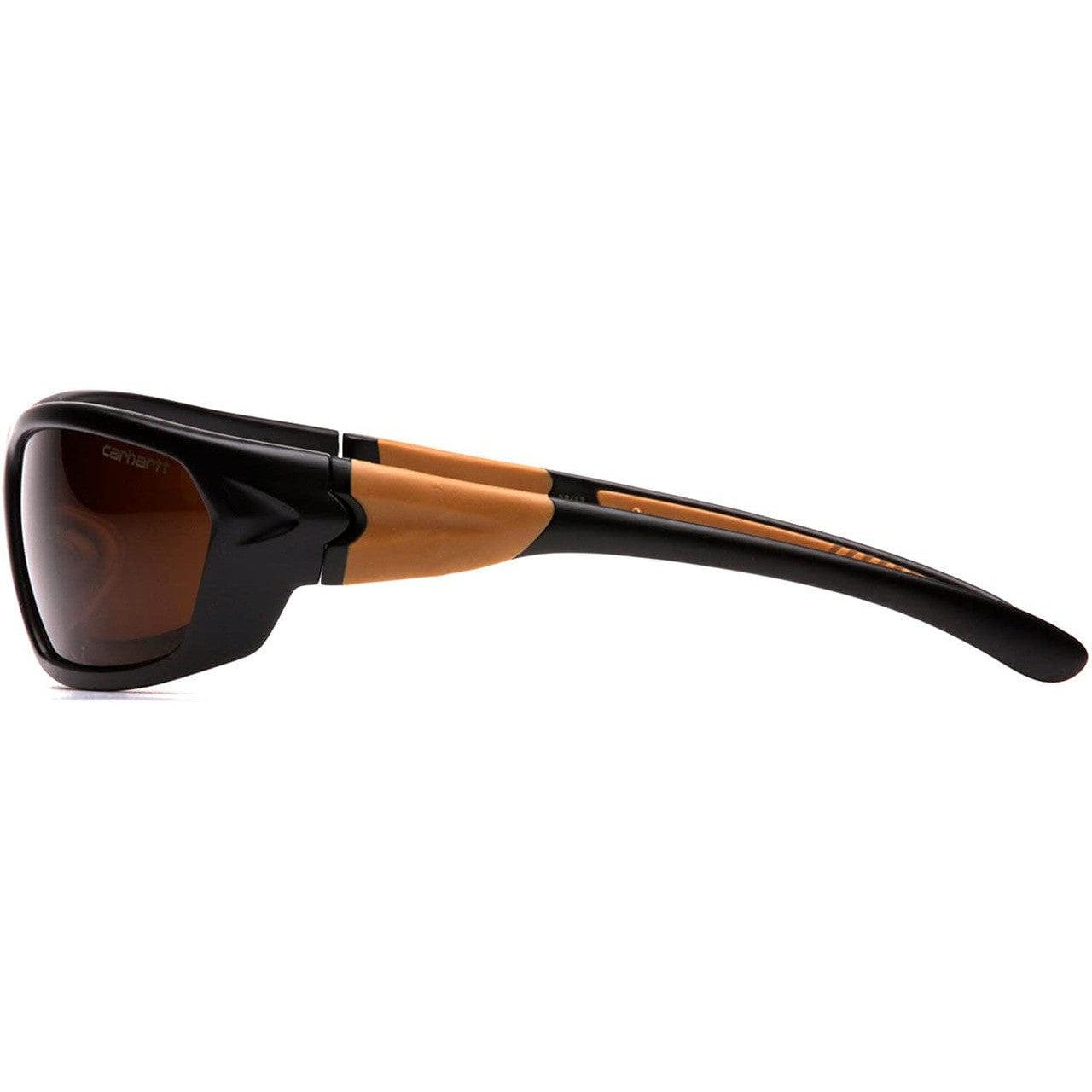 Carhartt Carbondale Safety Glasses with Black Frame and Sandstone Bronze Lens CHB218D Side