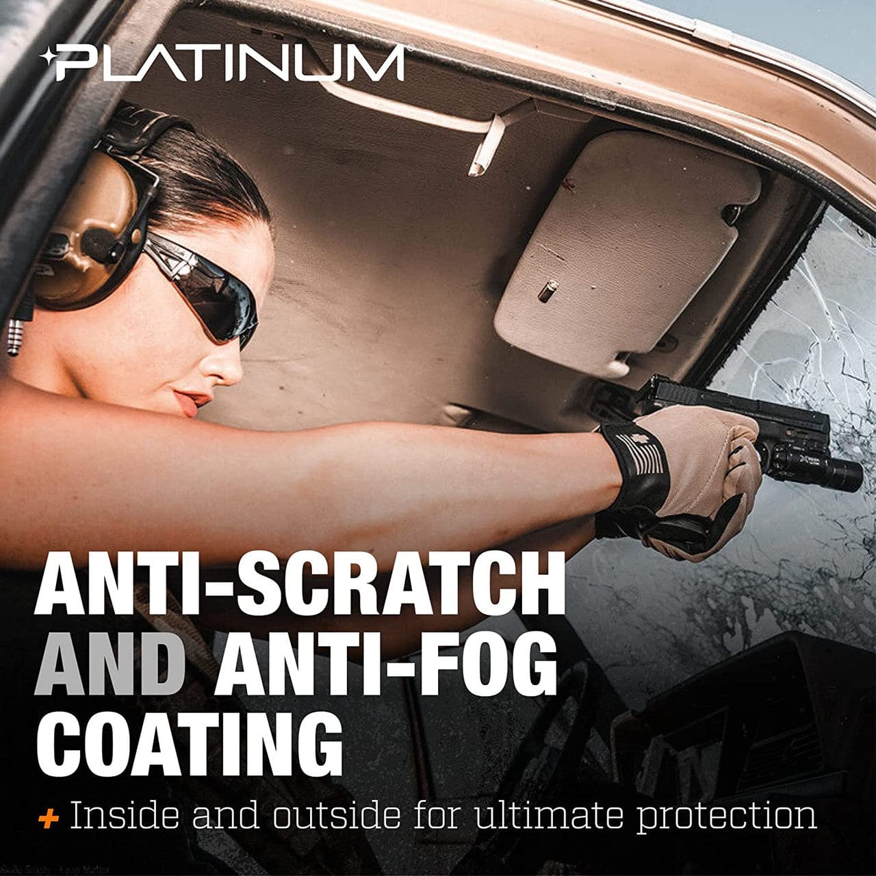 Bolle Rush Plus BSSI Ballistic Safety Glasses with Smoke Platinum Anti-Fog Lens - In Action