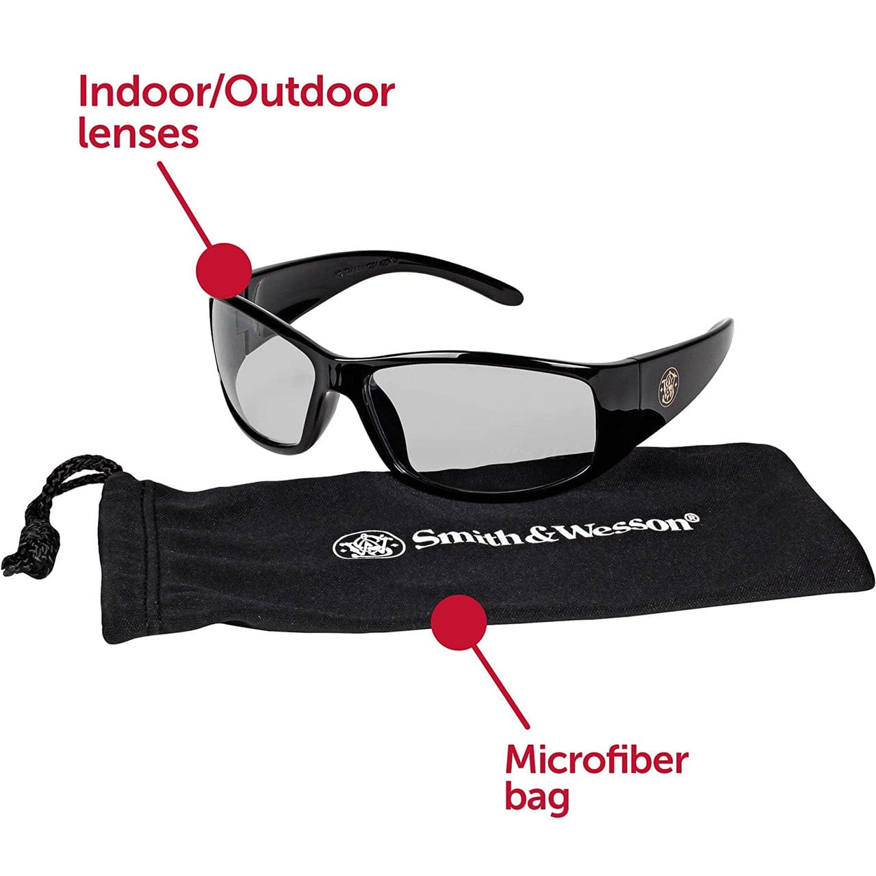 Smith & Wesson Elite Safety Glasses with Indoor/Outdoor Lens 21306 Key Features