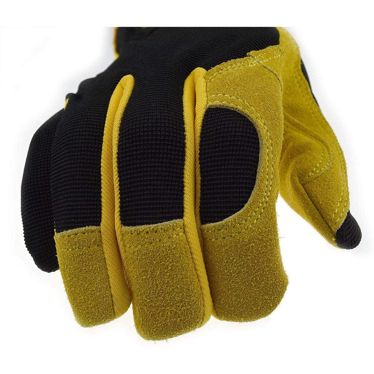 DeWalt DPG216 Split Cowhide Leather Palm Hybrid Gloves Finger Tips