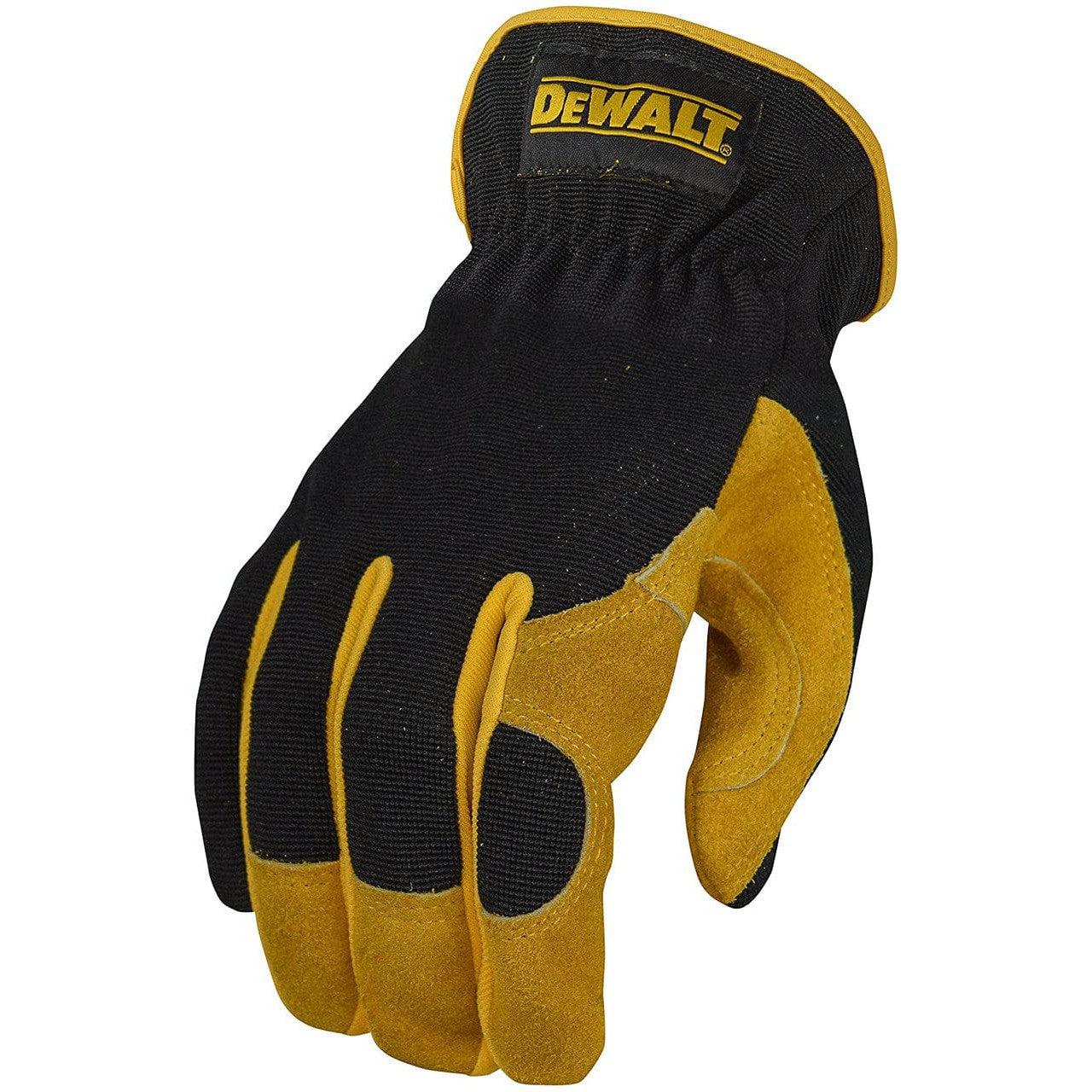 DeWalt DPG216 Split Cowhide Leather Palm Hybrid Gloves Back of Hand View