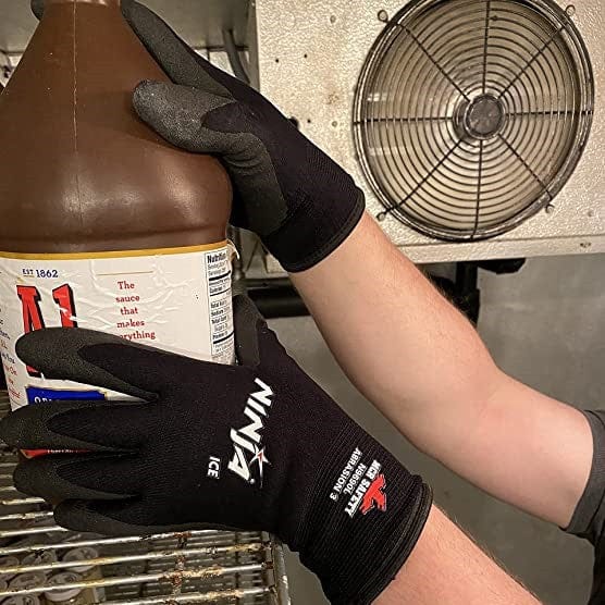 MCR N9690 Ninja Ice Cold Weather Work Gloves Stocking Shelves in a Cooler