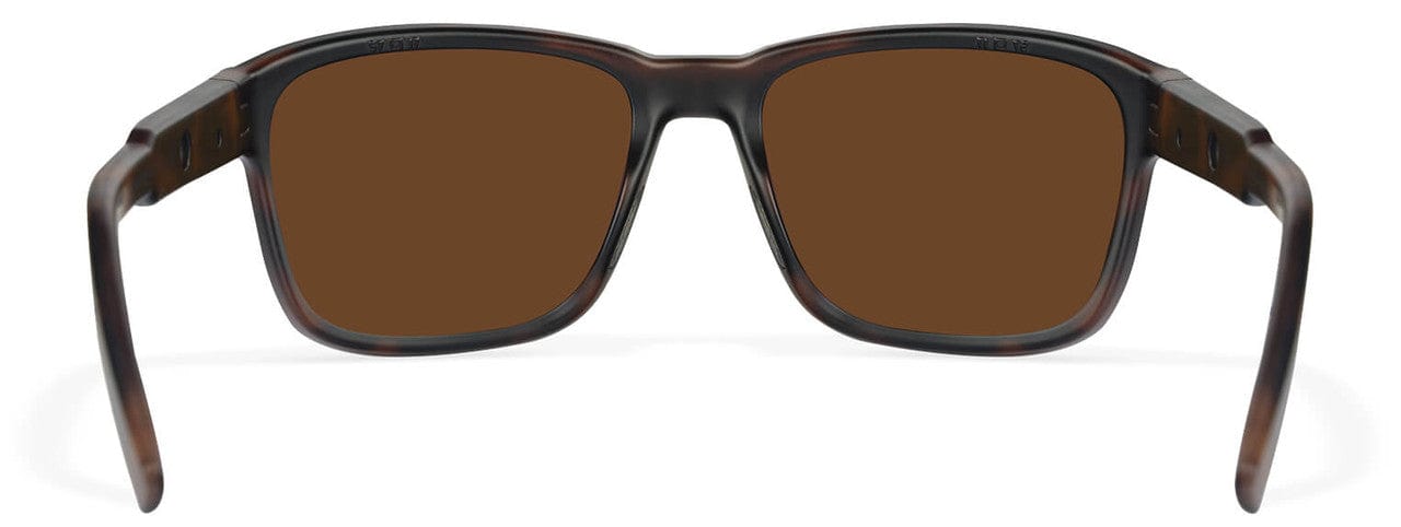 Wiley X Trek Safety Sunglasses with Brown Frame and Captivate Polarized Copper Lens AC6TRK06 - Back View