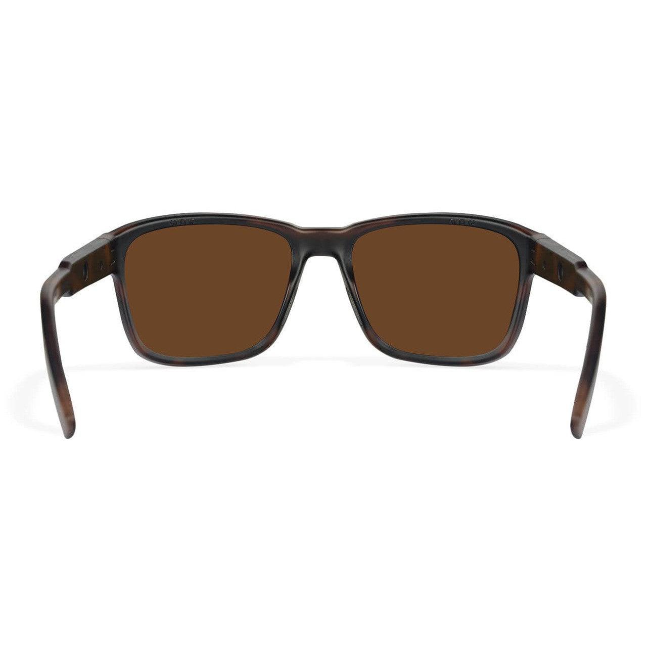 Wiley X Trek Safety Sunglasses with Brown Frame and Captivate Polarized Copper Lens AC6TRK06 - Back View