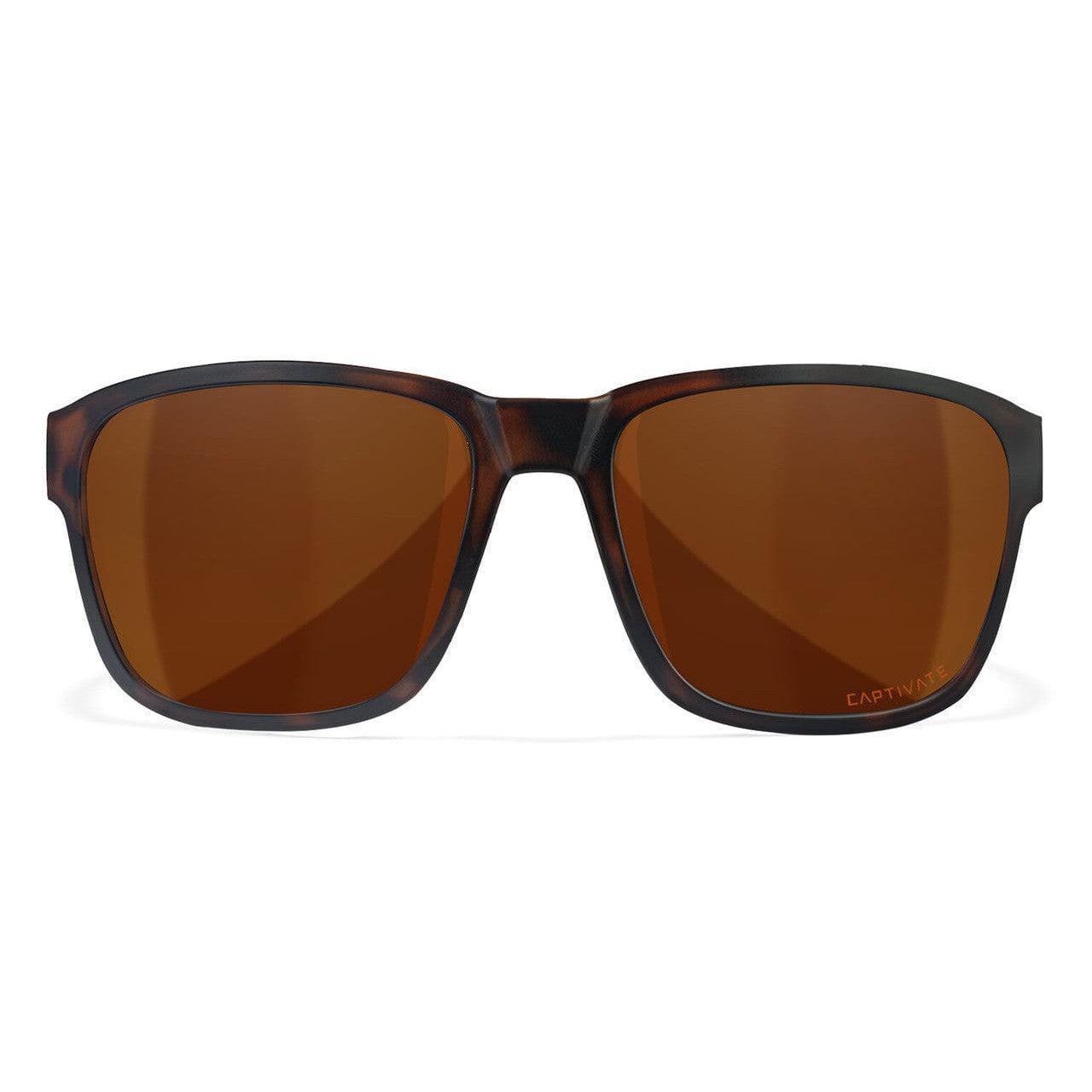 Wiley X Trek Safety Sunglasses with Brown Frame and Captivate Polarized Copper Lens AC6TRK06 - Front View