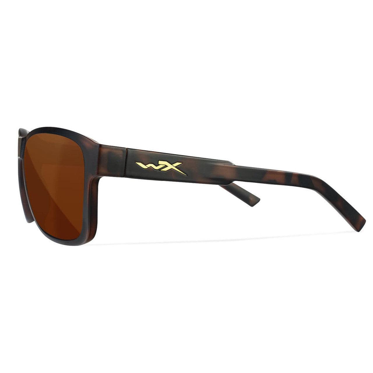 Wiley X Trek Safety Sunglasses with Brown Frame and Captivate Polarized Copper Lens AC6TRK06 - Left View