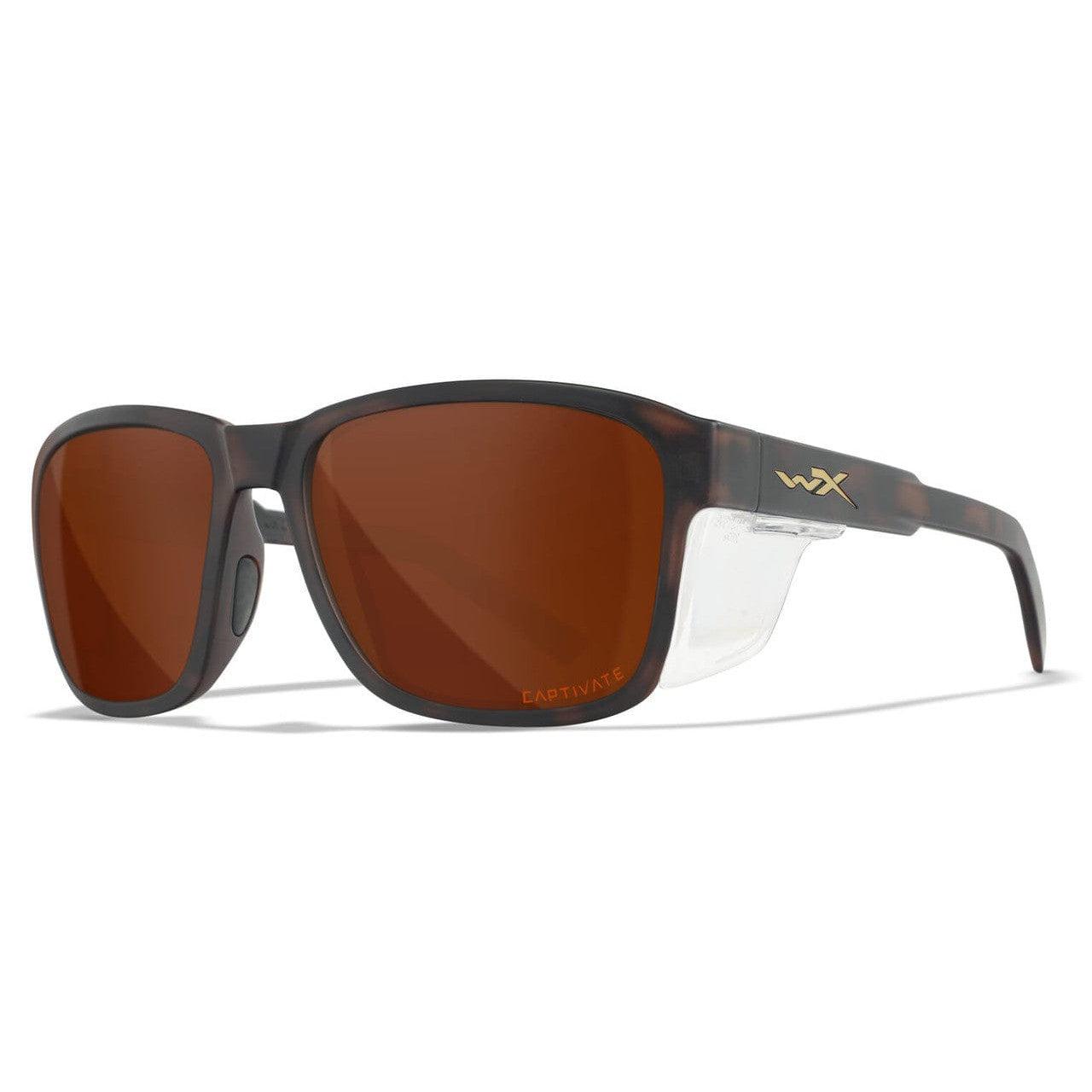 Wiley X Trek Safety Sunglasses with Brown Frame and Captivate Polarized Copper Lens AC6TRK06 - with Side Shields