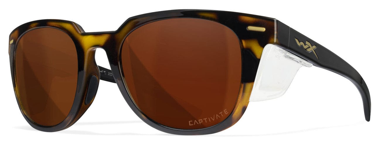 Wiley X Ultra Safety Sunglasses with Demi Frame and Captivate Polarized Copper Lens AC6ULT06 - with Side Shields