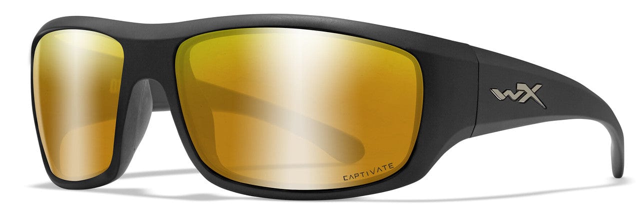 Wiley X Omega Safety Sunglasses with Matte Black Frame and Captivate Polarized Bronze Mirror Lens