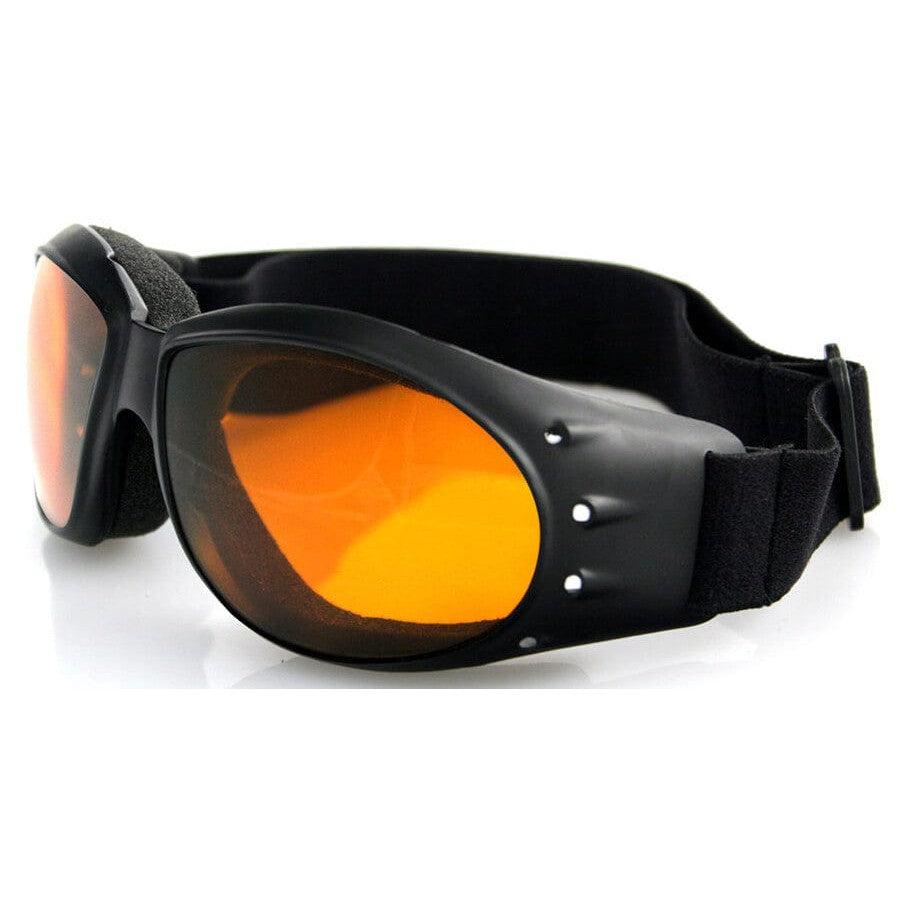 Bobster Cruiser Motorcycle Goggles with Black Frame and Amber Anti-Fog Lens