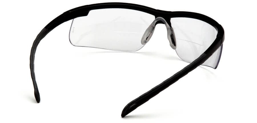 Pyramex Ever-Lite Reader Safety Glasses with Black Frame and Clear H2MAX Anti-Fog Lens - Back View