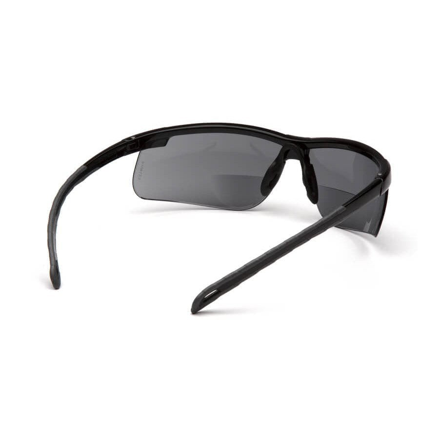 Pyramex Ever-Lite Reader Safety Glasses with Black Frame and Gray H2MAX Anti-Fog Lens - Back View