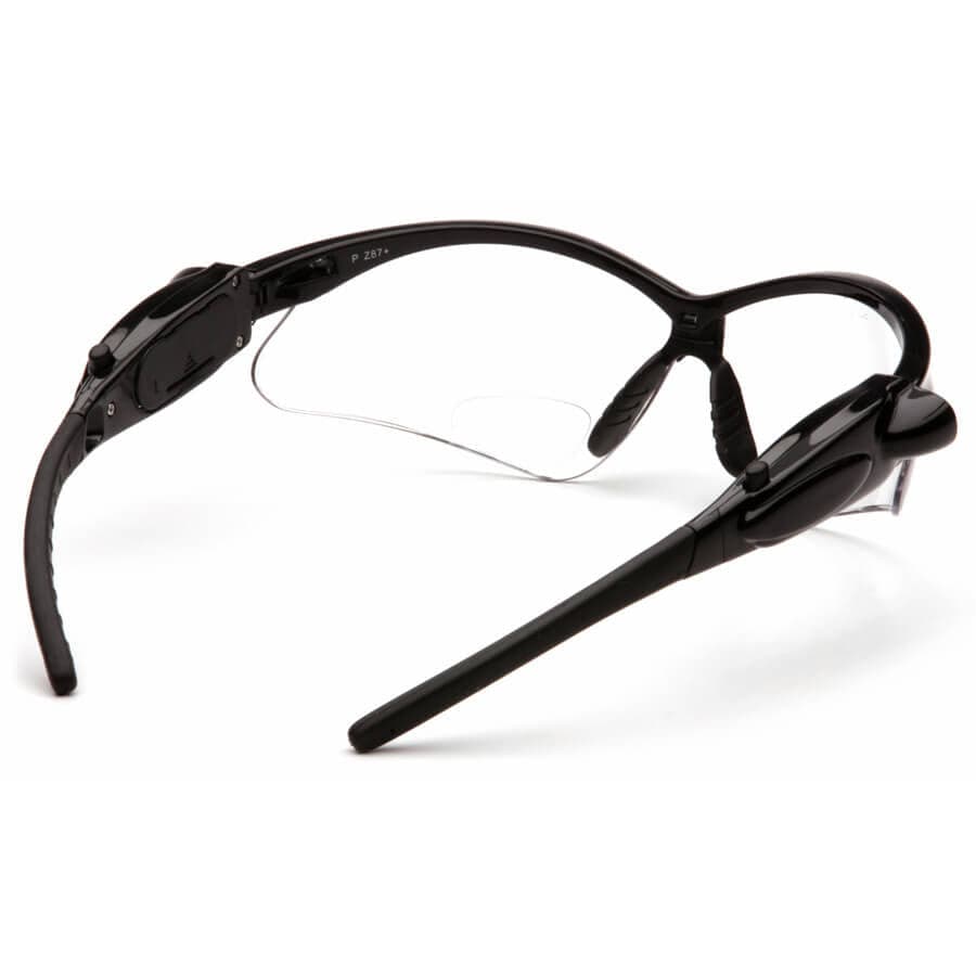Pyramex PMXtreme LED Bifocal Safety Glasses with Black Frame and Clear Anti-Fog Lens - Back