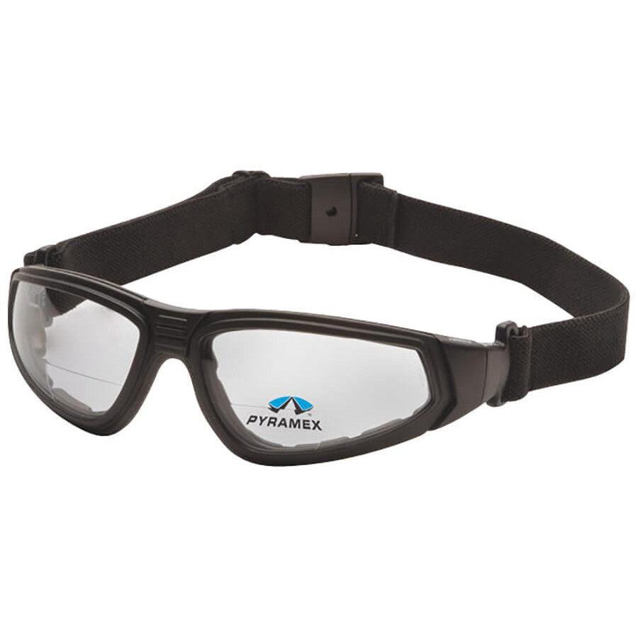 Pyramex XSG Bifocal Safety Goggle with Black Frame and Clear Anti-Fog Lens - With Strap