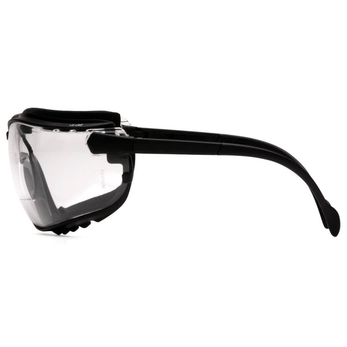 Pyramex V2G Bifocal Safety Glasses/Goggles with Black Frame and Clear Lens - Side
