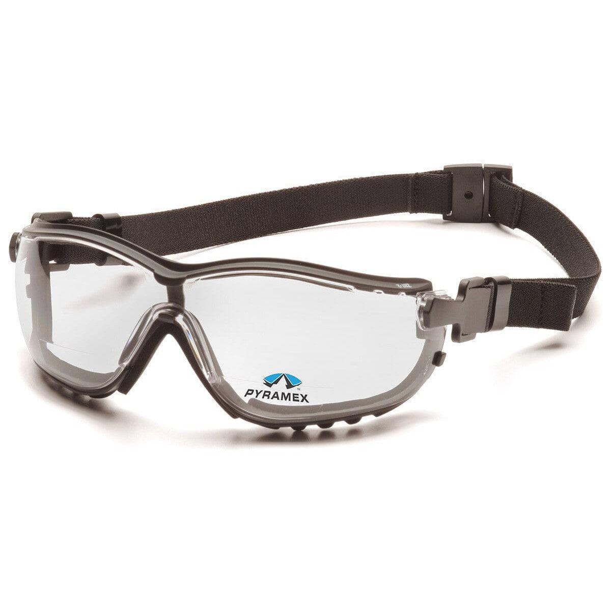 Pyramex GB1810STR V2G Bifocal Safety Glasses/Goggles with Black Frame and Clear Lens