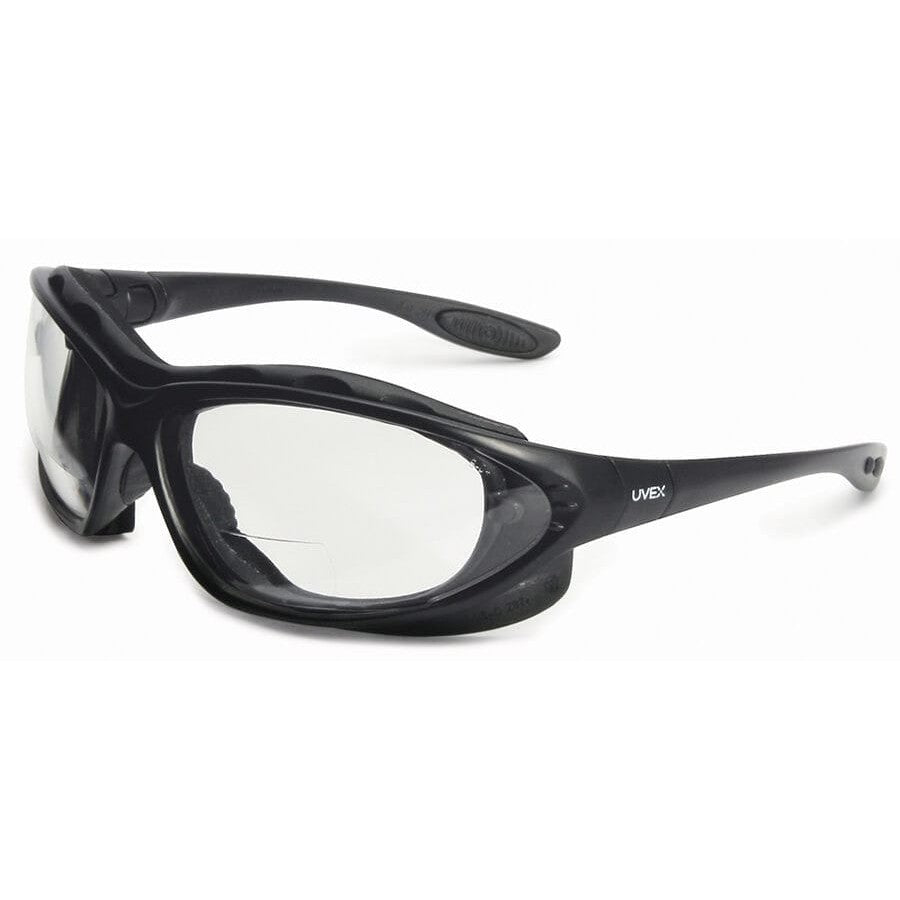 Uvex Seismic Bifocal Safety Glasses/Goggles with Black Frame and Clear Anti-Fog Lens