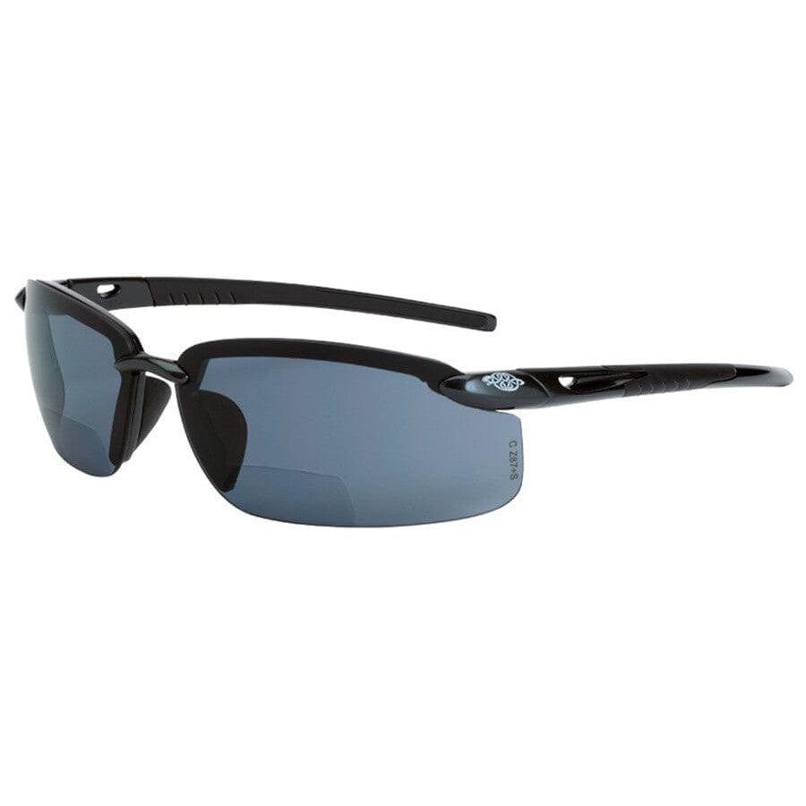 Crossfire ES5 Bifocal Safety Glasses with Crystal Black Frame and Polarized Smoke Lens