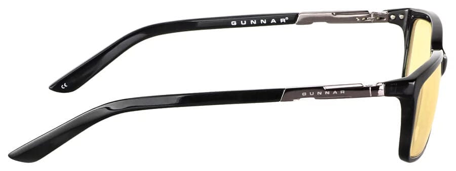 Gunnar Haus Computer Reading Glasses with Onyx Frame and Amber Lens - Side