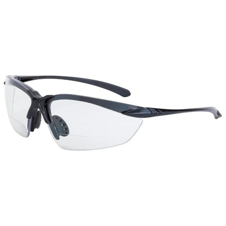 Crossfire Sniper Bifocal Safety Glasses with Shiny Pearl Gray Frame and Clear Lens