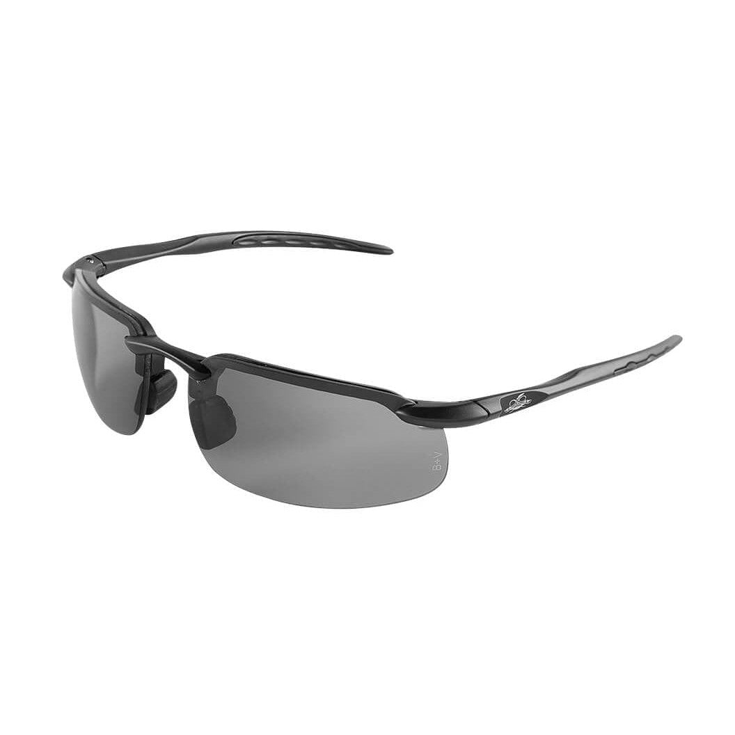 Bullhead Swordfish Safety Glasses with Matte Black Frame and Polarized/Photochromic Smoke Lens BH1061213