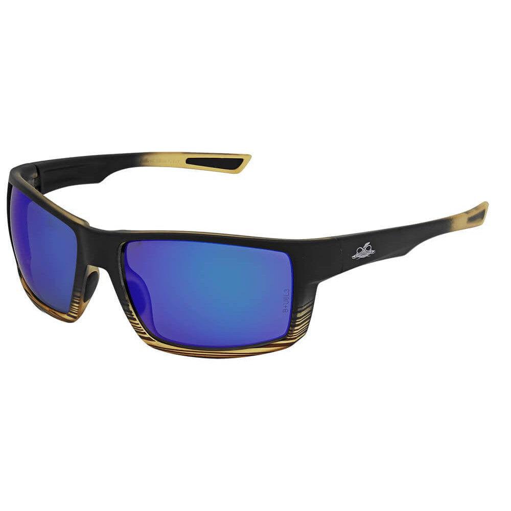 Bullhead Sawfish Safety Glasses with Tortoise Frame and Polarized Blue Mirror Anti-Fog Lens BH2679PFT