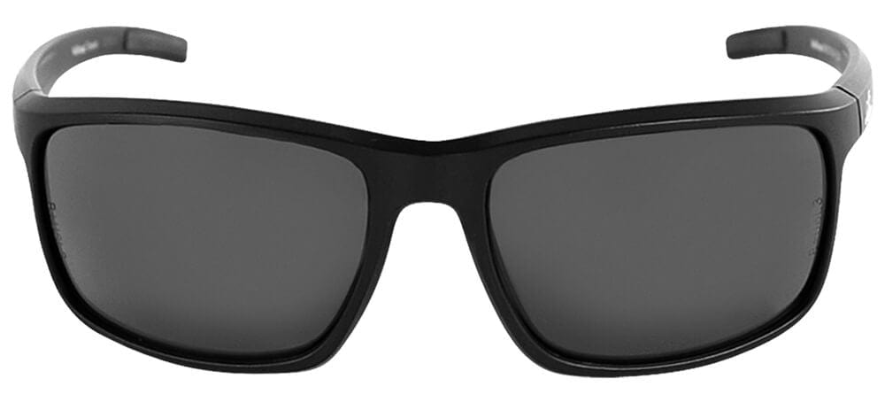 Bullhead Pompano Safety Glasses with Black Frame and Smoke Anti-Fog Lens BH2763AF - Front View