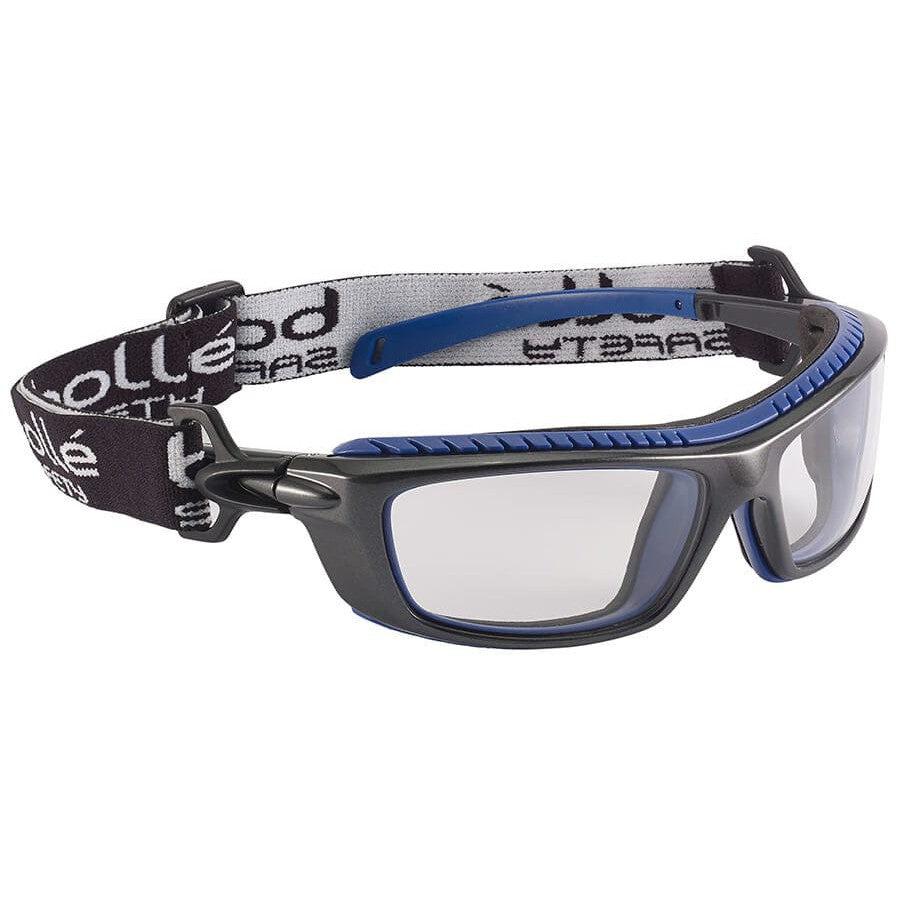 Bolle Baxter Safety Glasses with Black Frame, Strap and Clear Platinum Anti-Fog Lens
